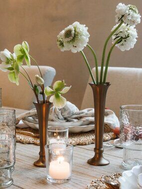 Magnolia Home Scalloped Brass Bud Vase Short